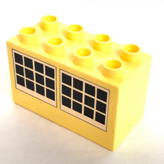 Duplo, Brick 2 x 4 x 2 with Windows Pattern
