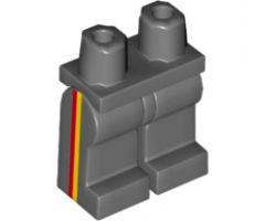Hips and Legs with Yellow and Red Vertical Stripes on Sides Pattern