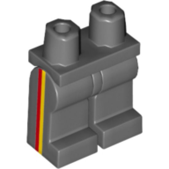 Hips and Legs with Yellow and Red Vertical Stripes on Sides Pattern