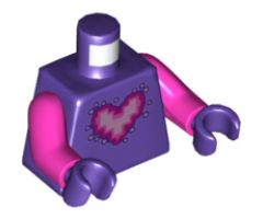 Torso Metal Pink Pixelated Heart with Bright Pink and Magenta Outlines Pattern / Dark Pink Arms / Dark Purple Hands