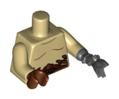 Torso LotR Bare Chest with Dark Brown Markings and Belt Straps Pattern / Reddish Brown Hand Right / Pearl Dark Gray Claw Left