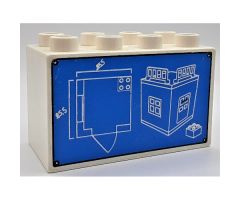 Duplo, Brick 2 x 4 x 2 with House Blueprint and Brick Pattern