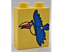 Duplo, Brick 1 x 2 x 2 with Toucan Pattern