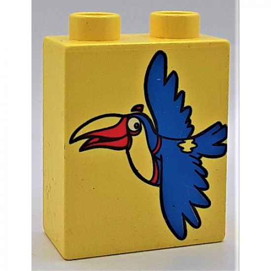 Duplo, Brick 1 x 2 x 2 with Toucan Pattern