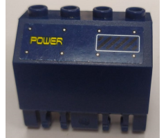 Panel 2 x 4 x 3 1/3 with Double Locking 2 Fingers Hinge with 'POWER' and Panel Pattern Model Left Side (Sticker) - Set 8636
