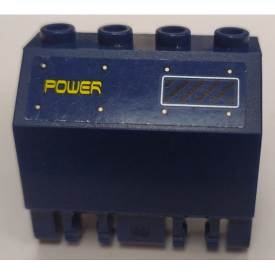 Panel 2 x 4 x 3 1/3 with Double Locking 2 Fingers Hinge with 'POWER' and Panel Pattern Model Left Side (Sticker) - Set 8636
