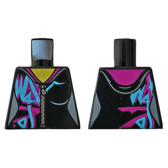 Torso Female, Zipper, Magenta, Medium Azure Markings and Hood Pattern