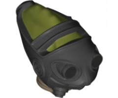 Minifigure, Head, Modified Reptile with Pearl Dark Gray Breathing Mask Pattern (SW Teedo)