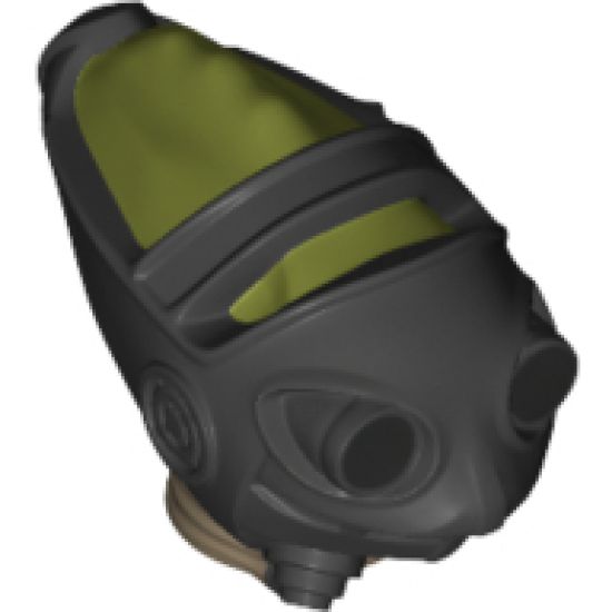 Minifigure, Head, Modified Reptile with Pearl Dark Gray Breathing Mask Pattern (SW Teedo)