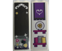Brick 1 x 2 x 5 with Door Mirror / Wall Decoration and Shelves Pattern (Stickers) - Set 40307