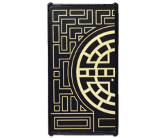 Glass for Window 1 x 4 x 6 with Gold Geometric Design with Half Circle Pattern Model Left Side (Sticker) - Set 71242