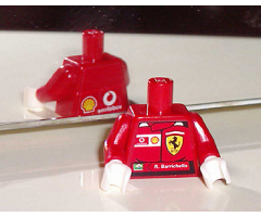 Torso Racers Ferrari front, Vodafone back (Stickers) with R. Barrichello Name Pattern / Red Arms / White Hands