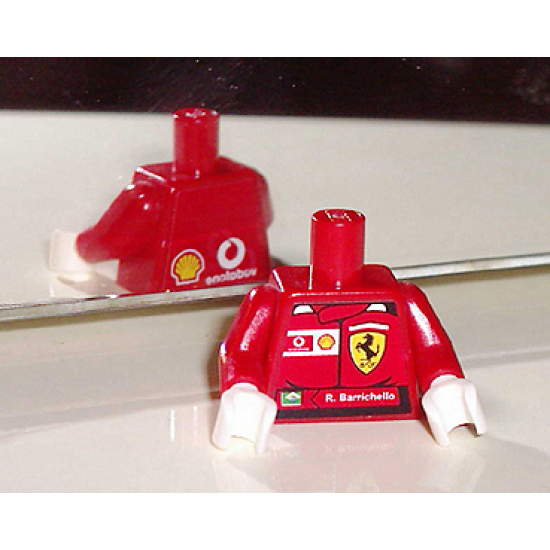 Torso Racers Ferrari front, Vodafone back (Stickers) with R. Barrichello Name Pattern / Red Arms / White Hands