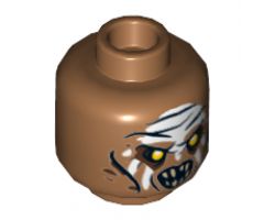 Minifigure, Head LotR Gundabad Orc White Painted Forehead Pattern - Hollow Stud