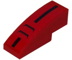 Slope, Curved 3 x 1 with Black Stripe and 2 Air Vents on Red Background Pattern (Sticker) - Set 8147