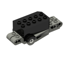 Motor, Non-Electric Pullback 9 x 4 x 2 1/3 with Dark Gray Base, White Axle Holes, Studs on Front Top Surface