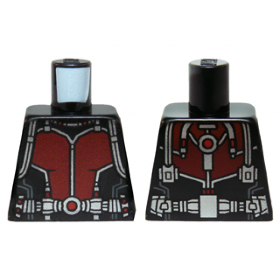 Torso Ant-Man Dark Red Body Suit with Silver Trim and Shoulder Belts Pattern