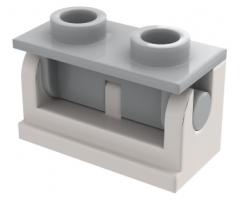 Hinge Brick 1 x 2 Base with Light Bluish Gray Hinge Brick 1 x 2 Top Plate (3937 / 3938)