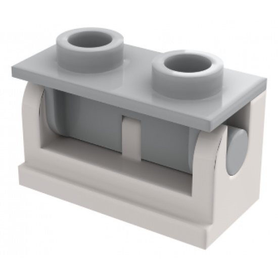 Hinge Brick 1 x 2 Base with Light Bluish Gray Hinge Brick 1 x 2 Top Plate (3937 / 3938)
