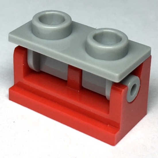 Hinge Brick 1 x 2 Base with Light Bluish Gray Hinge Brick 1 x 2 Top Plate (3937 / 3938)
