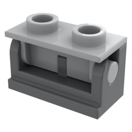 Hinge Brick 1 x 2 Base with Light Bluish Gray Hinge Brick 1 x 2 Top Plate (3937 / 3938)