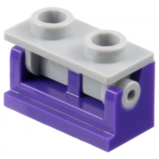 Hinge Brick 1 x 2 Base with Light Bluish Gray Hinge Brick 1 x 2 Top Plate (3937 / 3938)