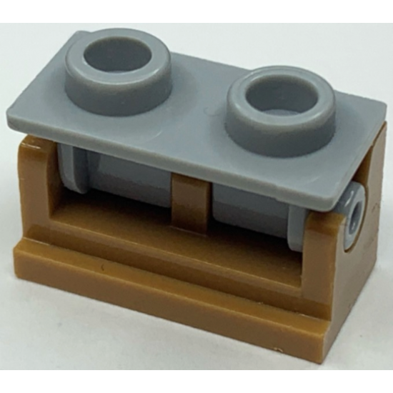 Hinge Brick 1 x 2 Base with Light Bluish Gray Hinge Brick 1 x 2 Top Plate (3937 / 3938)