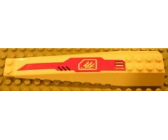 Wedge 16 x 4 Triple Curved with White Quad Wing and Triple Slanted Grille on Red Background Pattern (Sticker) - Set 8106