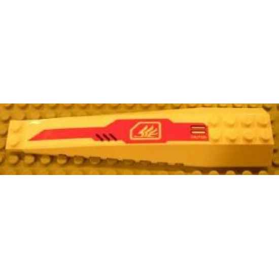 Wedge 16 x 4 Triple Curved with White Quad Wing and Triple Slanted Grille on Red Background Pattern (Sticker) - Set 8106