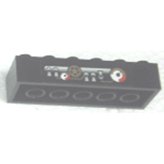 Brick 2 x 6 with Gauges and Pipes Pattern (Sticker) - My Own Train Sets