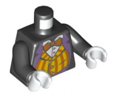 Torso Batman Suit with Orange Vest and Orange Bow Tie Pattern / Black Arms / White Hands