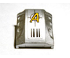 Slope, Curved 2 x 2 with 3 Side Ports Recessed with Agents Logo Pattern (Sticker) - Sets 8632 / 8971