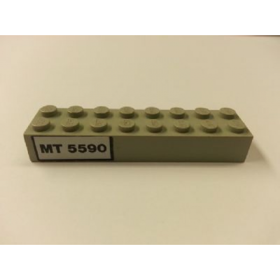 Brick 2 x 8 with Black 'MT 5590' Pattern (Sticker) - Set 5590