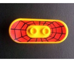 Minifigure, Utensil Skateboard with Trolley Wheel Holders with Web Pattern (Sticker) - Set 4853