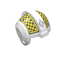 Minifigure, Headgear Helmet SW Rebel Pilot with Yellow and Black Checkered Pattern