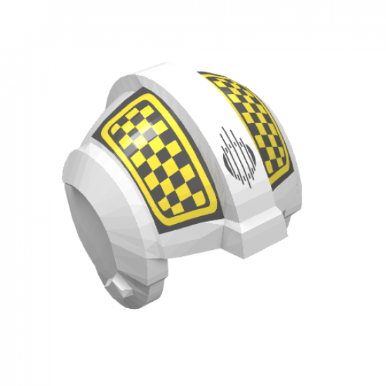 Minifigure, Headgear Helmet SW Rebel Pilot with Yellow and Black Checkered Pattern