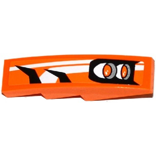 Slope, Curved 4 x 1 with Black and White Stripes and 2 Orange Headlights Pattern Model Right Side (Sticker) - Set 70224