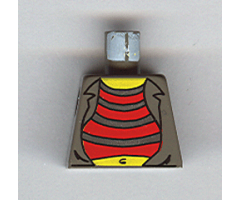 Torso Adventurers Desert Red and Silver Striped Undershirt and Navel Pattern