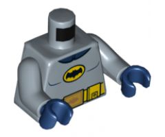 Torso Batman Logo in Yellow Oval with Yellow Utility Belt and Gold Buckle Pattern / Sand Blue Arms / Dark Blue Hands