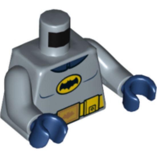 Torso Batman Logo in Yellow Oval with Yellow Utility Belt and Gold Buckle Pattern / Sand Blue Arms / Dark Blue Hands