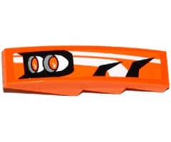 Slope, Curved 4 x 1 with Black and White Stripes and 2 Orange Headlights Pattern Model Left Side (Sticker) - Set 70224