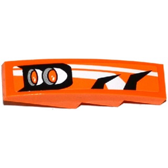 Slope, Curved 4 x 1 with Black and White Stripes and 2 Orange Headlights Pattern Model Left Side (Sticker) - Set 70224