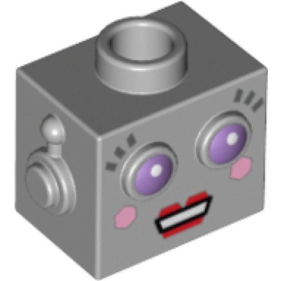 Minifigure, Head, Modified Robot Female Pattern