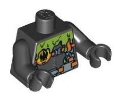 Torso Agents Villain Wetsuit with Zipper and Green Slime Pattern / Black Arms / Black Hands