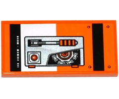 Tile 2 x 4 with Lever, Orange Light, Sprocket and Chain Pattern (Sticker) - Set 70224