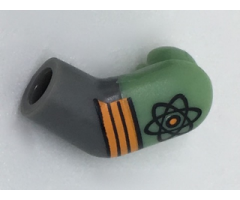 Arm, Left with Sand Green Short Sleeve, Atom and 3 Orange Stripes Pattern