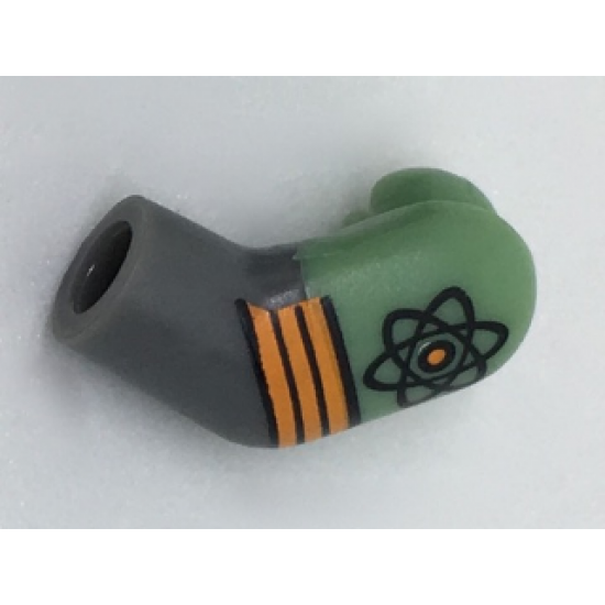 Arm, Left with Sand Green Short Sleeve, Atom and 3 Orange Stripes Pattern