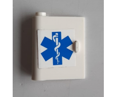Door 1 x 3 x 3 Left with Blue EMT Star of life Pattern (Sticker) - Set 6164