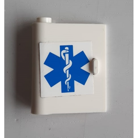 Door 1 x 3 x 3 Left with Blue EMT Star of life Pattern (Sticker) - Set 6164