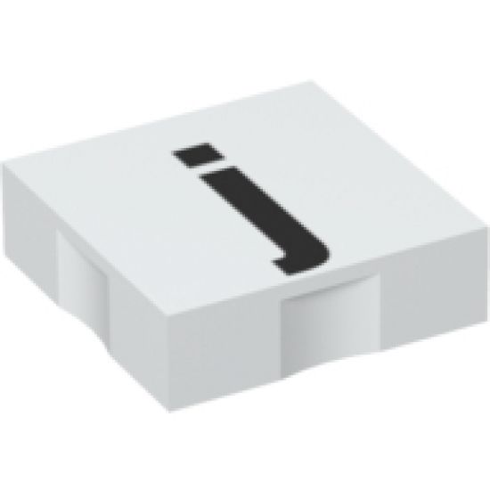 Duplo, Tile 2 x 2 with Black Lowercase Letter j Pattern